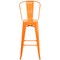Emma and Oliver Commercial Grade 4 Pack 30" High Metal Indoor-Outdoor Barstool with Back